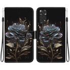 For Xiaomi Redmi Note 11 Global Crystal Texture Colored Drawing Leather Phone Case(Black Rose) - 1