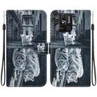For Xiaomi Redmi 10C Crystal Texture Colored Drawing Leather Phone Case(Cat Tiger Reflection) - 1