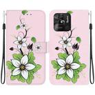 For Xiaomi Redmi 10C Crystal Texture Colored Drawing Leather Phone Case(Lily) - 1