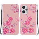 For Xiaomi Poco F5 / Redmi Note 12 Turbo Crystal Texture Colored Drawing Leather Phone Case(Cherry Blossoms) - 1