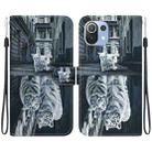 For Xiaomi Mi 11 Lite Crystal Texture Colored Drawing Leather Phone Case(Cat Tiger Reflection) - 1