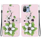 For Xiaomi Mi 11 Lite Crystal Texture Colored Drawing Leather Phone Case(Lily) - 1