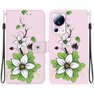 For Xiaomi 13 Lite / Civi 2 Crystal Texture Colored Drawing Leather Phone Case(Lily) - 1