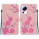 For Xiaomi 13 Lite / Civi 2 Crystal Texture Colored Drawing Leather Phone Case(Cherry Blossoms) - 1