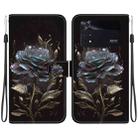 For Xiaomi Poco M4 Pro Crystal Texture Colored Drawing Leather Phone Case(Black Rose) - 1