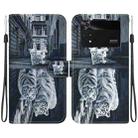 For Xiaomi Poco M4 Pro Crystal Texture Colored Drawing Leather Phone Case(Cat Tiger Reflection) - 1