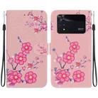 For Xiaomi Poco M4 Pro Crystal Texture Colored Drawing Leather Phone Case(Cherry Blossoms) - 1