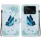 For Xiaomi Poco M4 Pro Crystal Texture Colored Drawing Leather Phone Case(Blue Pansies) - 1