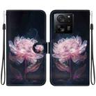 For Xiaomi 13T / 13T Pro / Redmi K60 Ultra Crystal Texture Colored Drawing Leather Phone Case(Purple Peony) - 1