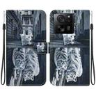 For Xiaomi 13T / 13T Pro / Redmi K60 Ultra Crystal Texture Colored Drawing Leather Phone Case(Cat Tiger Reflection) - 1