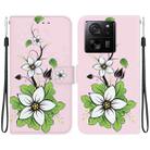 For Xiaomi 13T / 13T Pro / Redmi K60 Ultra Crystal Texture Colored Drawing Leather Phone Case(Lily) - 1