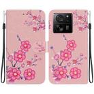 For Xiaomi 13T / 13T Pro / Redmi K60 Ultra Crystal Texture Colored Drawing Leather Phone Case(Cherry Blossoms) - 1