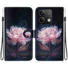 For Xiaomi Redmi Note 13 5G Crystal Texture Colored Drawing Leather Phone Case(Purple Peony) - 1