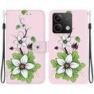 For Xiaomi Redmi Note 13 5G Crystal Texture Colored Drawing Leather Phone Case(Lily) - 1