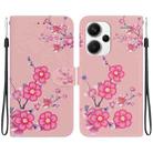 For Xiaomi Redmi Note 13 Pro+ 5G Crystal Texture Colored Drawing Leather Phone Case(Cherry Blossoms) - 1