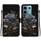 For Xiaomi Redmi Note 13 Pro 5G Crystal Texture Colored Drawing Leather Phone Case(Black Rose) - 1