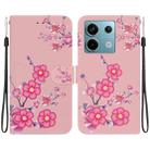 For Xiaomi Redmi Note 13 Pro 5G Crystal Texture Colored Drawing Leather Phone Case(Cherry Blossoms) - 1