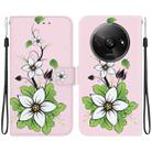 For Xiaomi Redmi A3 Crystal Texture Colored Drawing Leather Phone Case(Lily) - 1