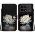 For Xiaomi Redmi K70E / Poco X6 Pro Crystal Texture Colored Drawing Leather Phone Case(Crystal Peony) - 1