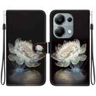 For Xiaomi Redmi Note 13 Pro 4G Crystal Texture Colored Drawing Leather Phone Case(Crystal Peony) - 1