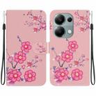 For Xiaomi Redmi Note 13 Pro 4G Crystal Texture Colored Drawing Leather Phone Case(Cherry Blossoms) - 1