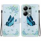 For Xiaomi Redmi Note 13 Pro 4G Crystal Texture Colored Drawing Leather Phone Case(Blue Pansies) - 1