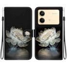 For Xiaomi Redmi Note 13R Pro Crystal Texture Colored Drawing Leather Phone Case(Crystal Peony) - 1