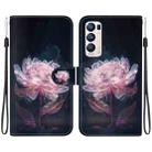 For OPPO Find X3 Neo / Reno5 Pro+ 5G Crystal Texture Colored Drawing Leather Phone Case(Purple Peony) - 1