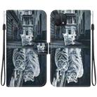 For OPPO A16K Crystal Texture Colored Drawing Leather Phone Case(Cat Tiger Reflection) - 1