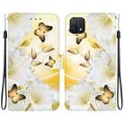 For OPPO A16K Crystal Texture Colored Drawing Leather Phone Case(Gold Butterfly Epiphyllum) - 1