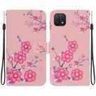 For OPPO A16K Crystal Texture Colored Drawing Leather Phone Case(Cherry Blossoms) - 1