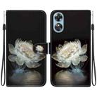 For OPPO A17 / A17K Crystal Texture Colored Drawing Leather Phone Case(Crystal Peony) - 1