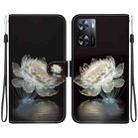 For OPPO A57 5G / A57s 4G Crystal Texture Colored Drawing Leather Phone Case(Crystal Peony) - 1