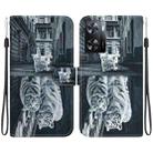 For OPPO A57 5G / A57s 4G Crystal Texture Colored Drawing Leather Phone Case(Cat Tiger Reflection) - 1