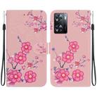 For OPPO A57 5G / A57s 4G Crystal Texture Colored Drawing Leather Phone Case(Cherry Blossoms) - 1