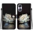 For OPPO A58 4G Crystal Texture Colored Drawing Leather Phone Case(Crystal Peony) - 1