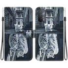 For OPPO A74 5G / A93 5G / A54 5G Crystal Texture Colored Drawing Leather Phone Case(Cat Tiger Reflection) - 1