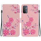 For OPPO A74 5G / A93 5G / A54 5G Crystal Texture Colored Drawing Leather Phone Case(Cherry Blossoms) - 1