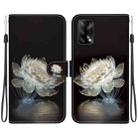 For OPPO A74 4G / F19 4G Crystal Texture Colored Drawing Leather Phone Case(Crystal Peony) - 1