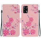 For OPPO A74 4G / F19 4G Crystal Texture Colored Drawing Leather Phone Case(Cherry Blossoms) - 1