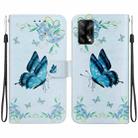 For OPPO A74 4G / F19 4G Crystal Texture Colored Drawing Leather Phone Case(Blue Pansies) - 1