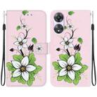 For OPPO A78 4G Crystal Texture Colored Drawing Leather Phone Case(Lily) - 1