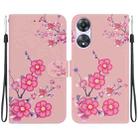 For OPPO A78 4G Crystal Texture Colored Drawing Leather Phone Case(Cherry Blossoms) - 1