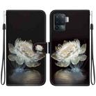 For OPPO A94 4G / F19 Pro Crystal Texture Colored Drawing Leather Phone Case(Crystal Peony) - 1