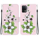 For OPPO A94 4G / F19 Pro Crystal Texture Colored Drawing Leather Phone Case(Lily) - 1