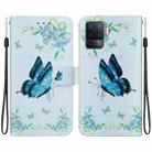 For OPPO A94 4G / F19 Pro Crystal Texture Colored Drawing Leather Phone Case(Blue Pansies) - 1
