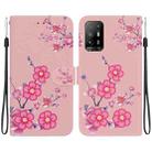 For OPPO A94 5G / F19 Pro+ Crystal Texture Colored Drawing Leather Phone Case(Cherry Blossoms) - 1