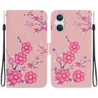 For OPPO A96 5G / Reno7 Z 5G Crystal Texture Colored Drawing Leather Phone Case(Cherry Blossoms) - 1