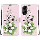 For OPPO A98 5G / F23 5G Indian Crystal Texture Colored Drawing Leather Phone Case(Lily) - 1