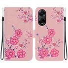 For OPPO A98 5G / F23 5G Indian Crystal Texture Colored Drawing Leather Phone Case(Cherry Blossoms) - 1